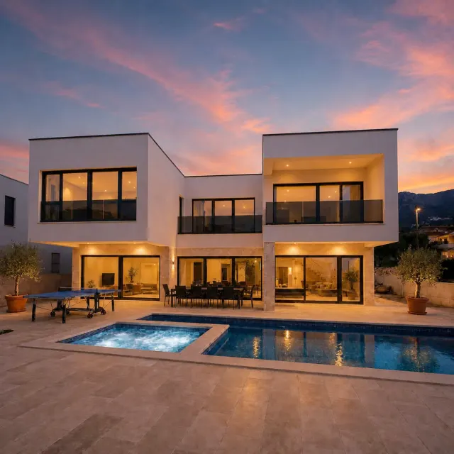 BookNoFees: dom wakacyjny w Kaštel Stari – Willa „Just be Light” · 5 sypialni · Basen · Jacuzzi · 303 m²